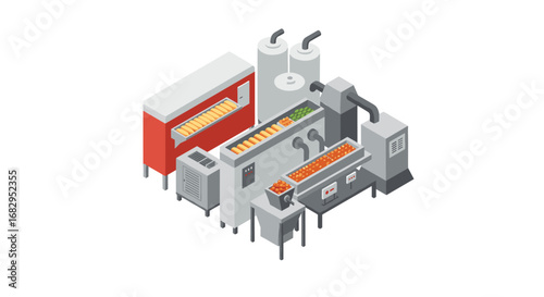 Isometric bakery equipment for industrial bread and pastry production