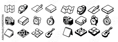 Isometric Phoneless Life Icons