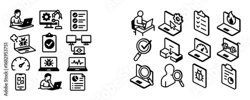 Software Testing Icons Grid