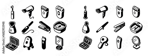 Isometric Personal Care Icons