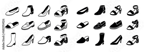 Isometric Women's Footwear Icons