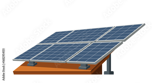Solar panel on roof with clean energy concept in modern design