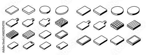 Isometric Cutting Board Icons