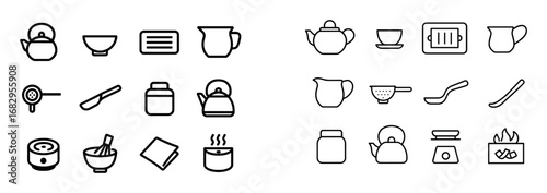 Minimalist Tea Ceremony Icons
