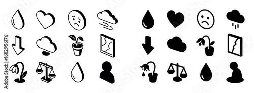 Sadness Icons Grid
