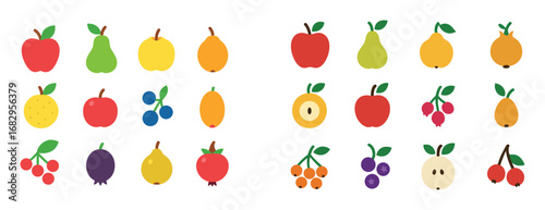 Colorful Fruit Icons Grid