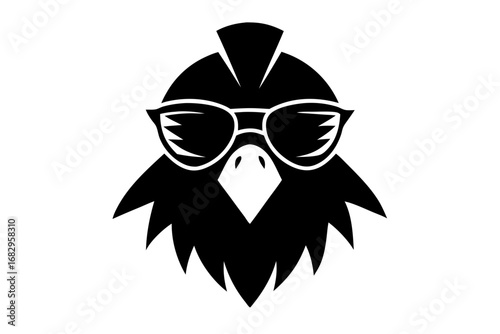 Raven with Sunglasses Icon – Symbol of Cool Style, Mystery, and Modern Branding