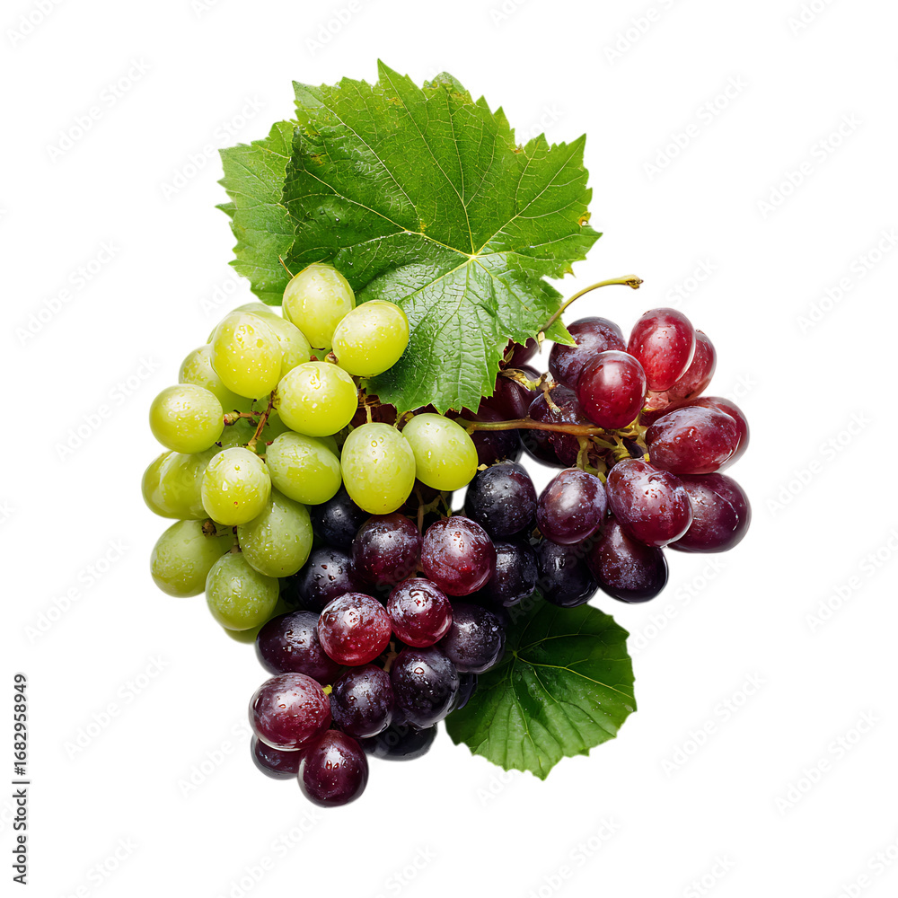 Obraz premium Grapes with leaf png