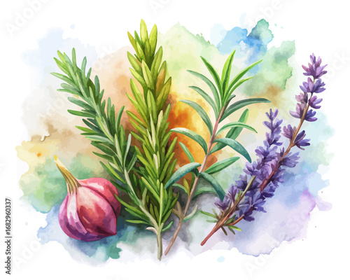 rosemary Watercolor herbs and spices