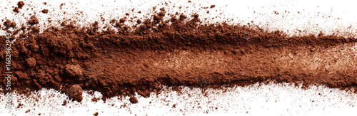 Brown powdered substance in a long, textured line