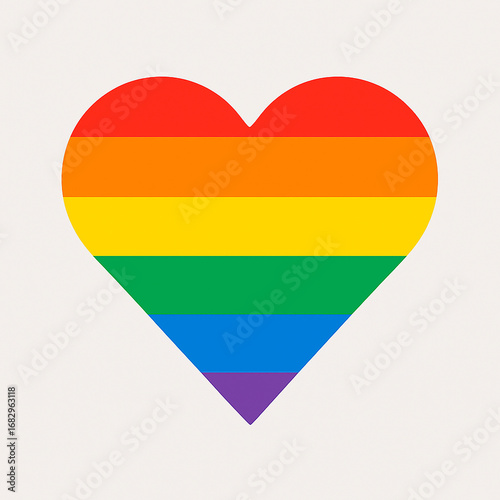 Free Download Coração colorido com bandeira LGBTQIAPN+ em estilo minimalista - GFXLoad