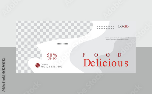 Delicious food banner design template