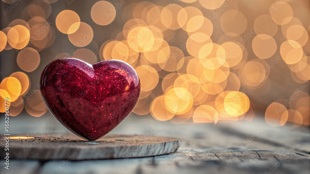 Fototapeta premium A beautiful red heart, a symbol of love, romance, and emotion.