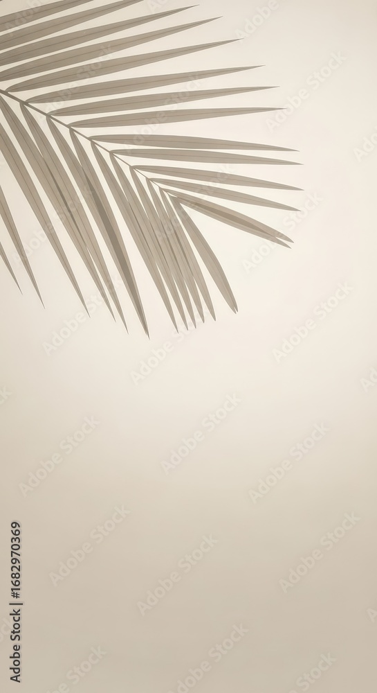 Fototapeta premium Tropical palm leaf silhouette isolated on white background
