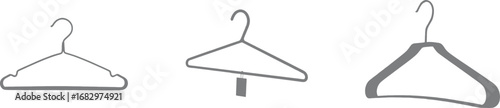 Three Clothes Hangers on White Background garment hanger