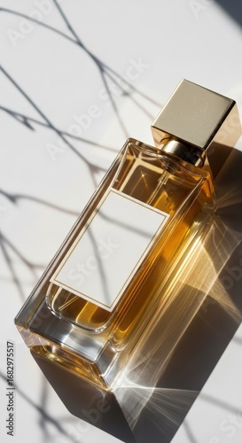 Wallpaper Mural Elegant perfume bottle with gold accents isolated on white background Torontodigital.ca