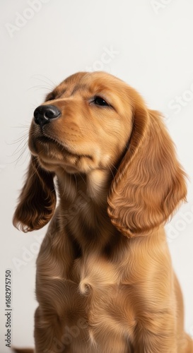 Wallpaper Mural Cute golden retriever puppy sitting isolated on white background Torontodigital.ca