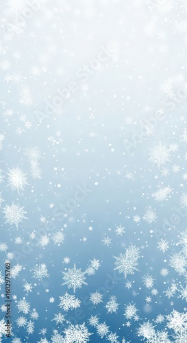 Wallpaper Mural Falling snowflakes on light blue gradient background, winter theme Torontodigital.ca