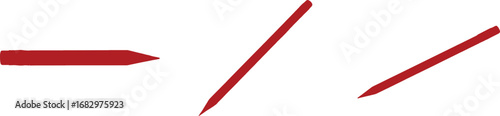 Set of red pencil on white background