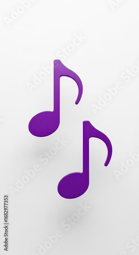 Wallpaper Mural Two purple music notes in minimalist design isolated on white background Torontodigital.ca