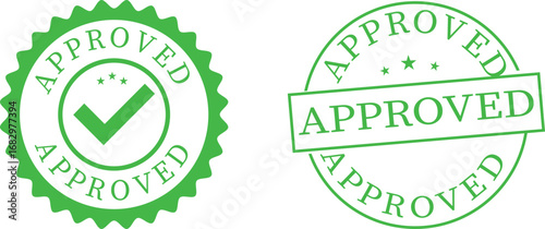 Approved stamp seal icon set.approved rubber stamp icon isolated on white background. approved stamp circle graphic guarantee seal certification document approval stamp icon vector.