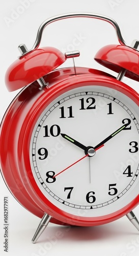 Wallpaper Mural Vintage red alarm clock with two bells isolated on white background Torontodigital.ca