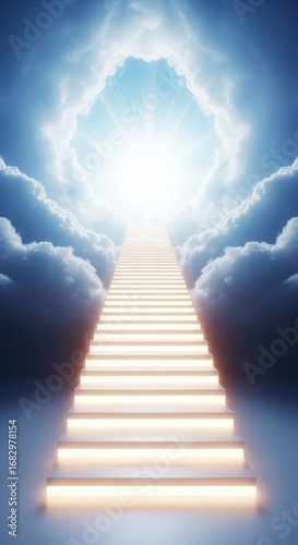 Wallpaper Mural Mystical stairway ascending to heaven with bright light and clouds Torontodigital.ca