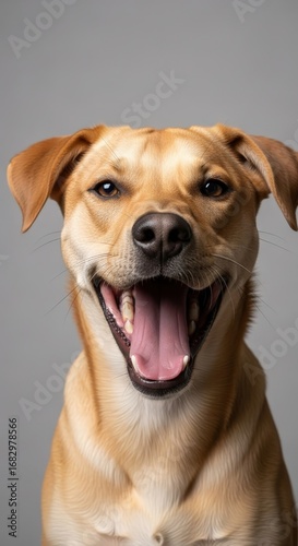 Wallpaper Mural Happy yellow labrador with mouth open, smiling at the camera Torontodigital.ca