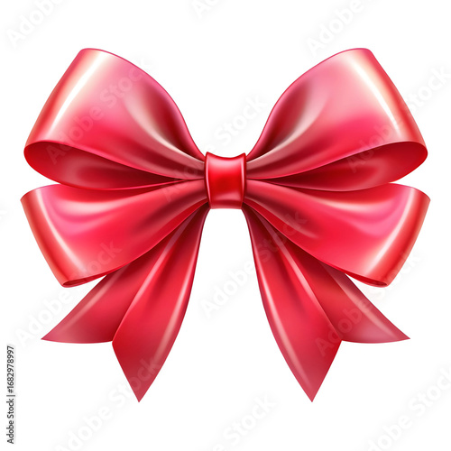 Vibrant Red Satin Bow: Perfect for Gift Wrapping, Holiday Decorations, and Design Projects