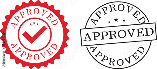 Approved stamp seal icon set.approved rubber stamp icon isolated on white background. approved stamp circle graphic guarantee seal certification document approval stamp icon vector.