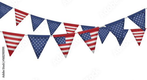 Patriotic bunting with american flag design for celebrations and events