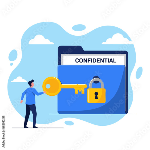 Unlock confidential data access with this secure key and locked folder concept