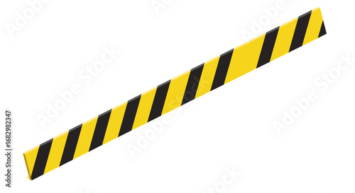 Diagonal yellow and black striped barrier for safety and caution