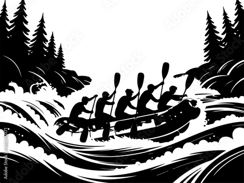 Whitewater Rafting Adventure Vector Bundle