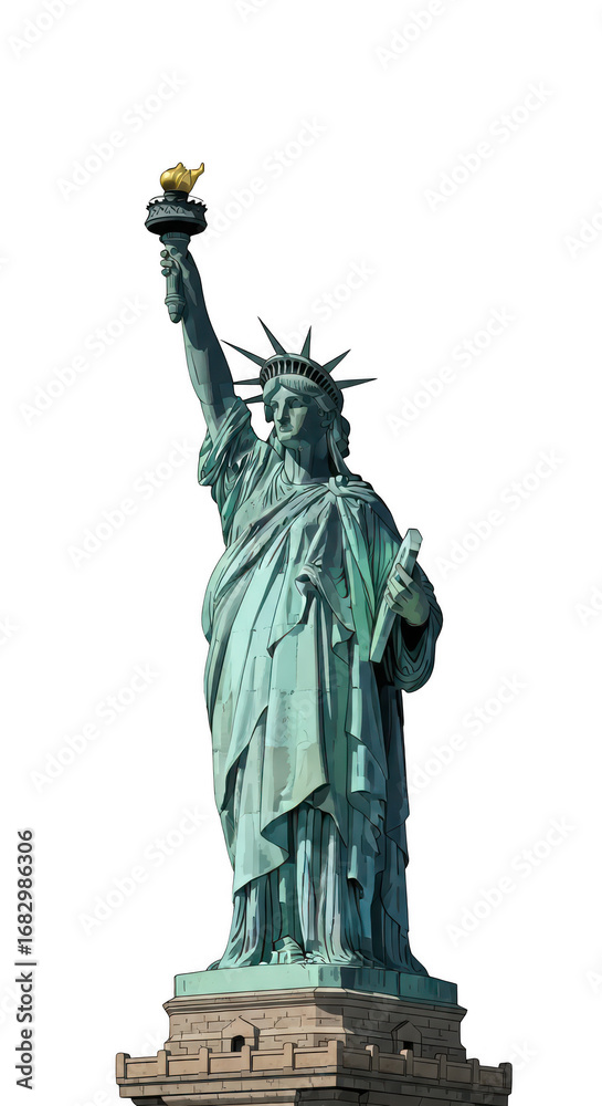 Naklejka premium Statue of liberty isolated on transparent background