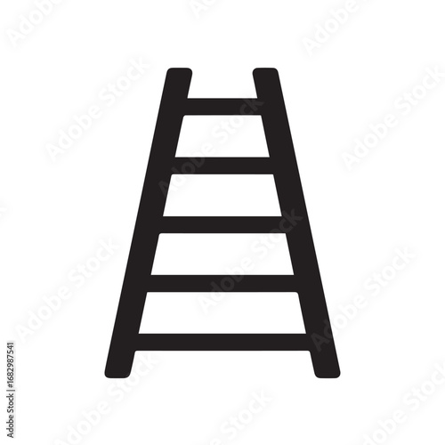 Ladder silhouette black and white vector icon