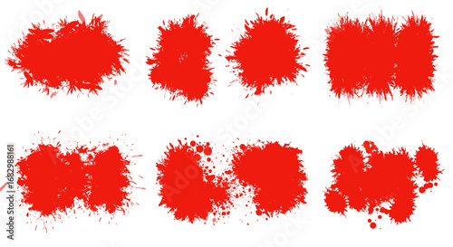Red ink splatters collection for creative artistic designs
