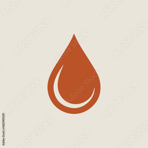 Illustration of a brown water drop, a symbol of liquid, rain, and nature, perfect for designs related to freshness, cleanliness, and abstract concepts