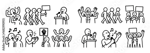 Protest Doodle Icons