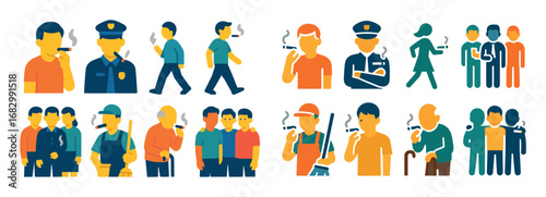 Colorful Smoking Area Icons