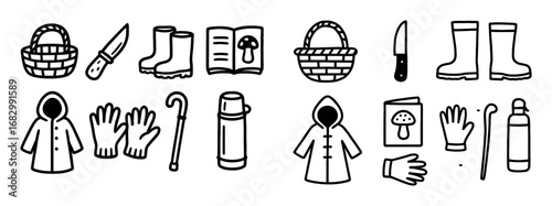 Mushroom Picking Icons