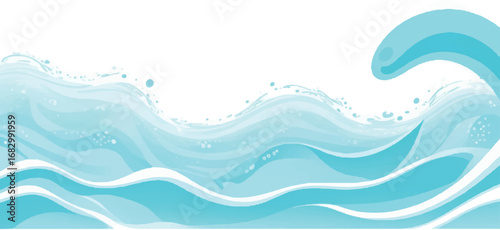 Ocean Wave Abstract Background Soft Blue and Green Watercolor Texture for Banner and Poster Design