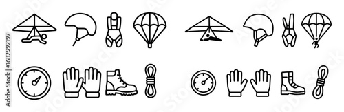 Minimal Hang Gliding Icons