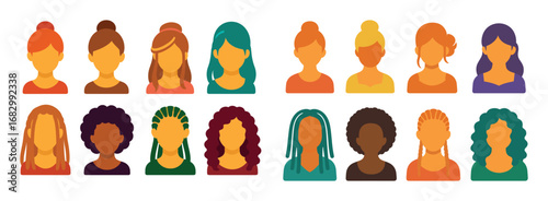 Colorful Hairstyles Icons