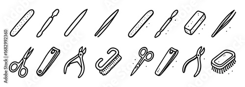 Manicure Tools Doodle Grid
