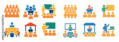 Colorful Public Speaking Icons