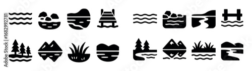 Lake Landscape Icons