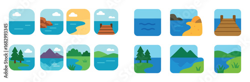 Lake Landscape Icons