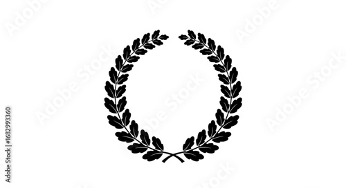 Elegant silhouette laurel wreath design for classic emblem or award decoration