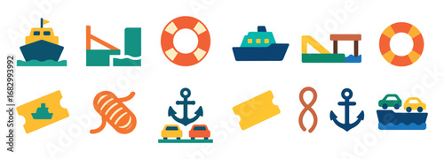 Ferry Crossing Icons